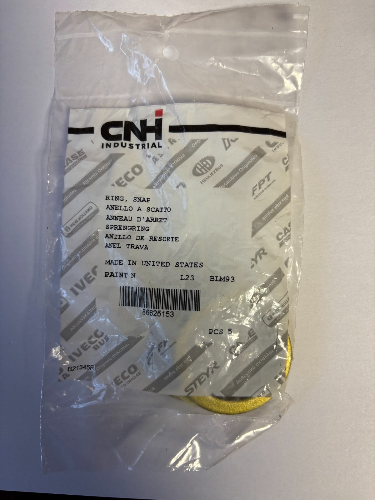 CNH Industrial - External Snap Retaining Ring 86625153  - M40 -NEW