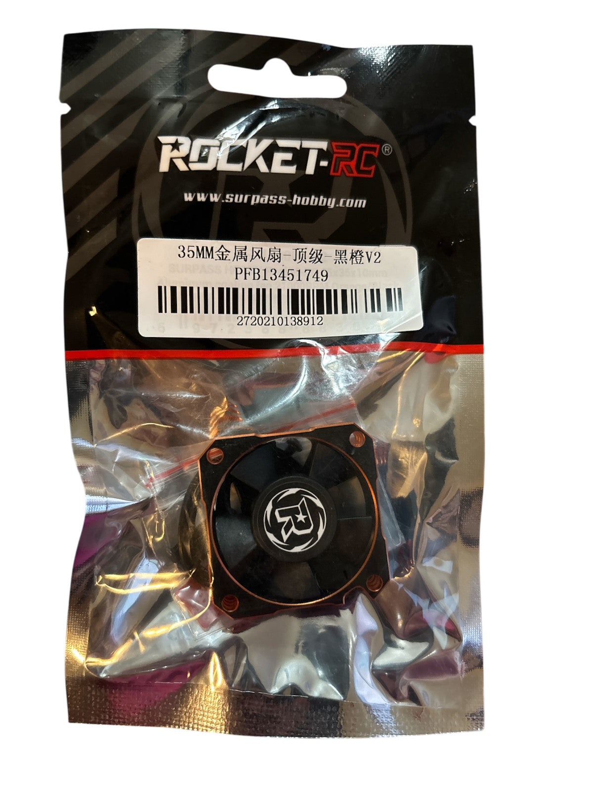 2 PACK Rocket RC Cooling Fan 35x35mm Metal Fan - Top Grade - Black Orange V2 NEW