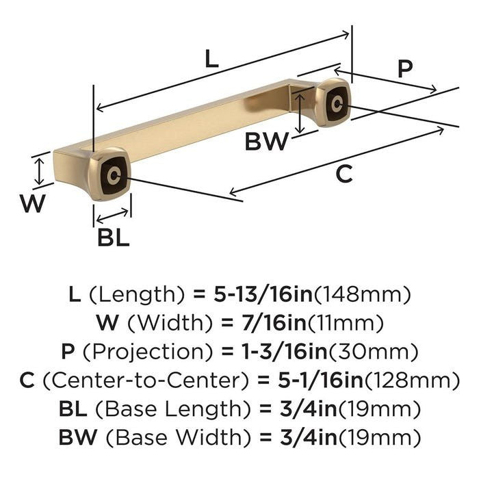 Amerock BP37062CZ 10 PACK of 5-1/16 in. (128mm) Pull, Champagne Bronze NEW