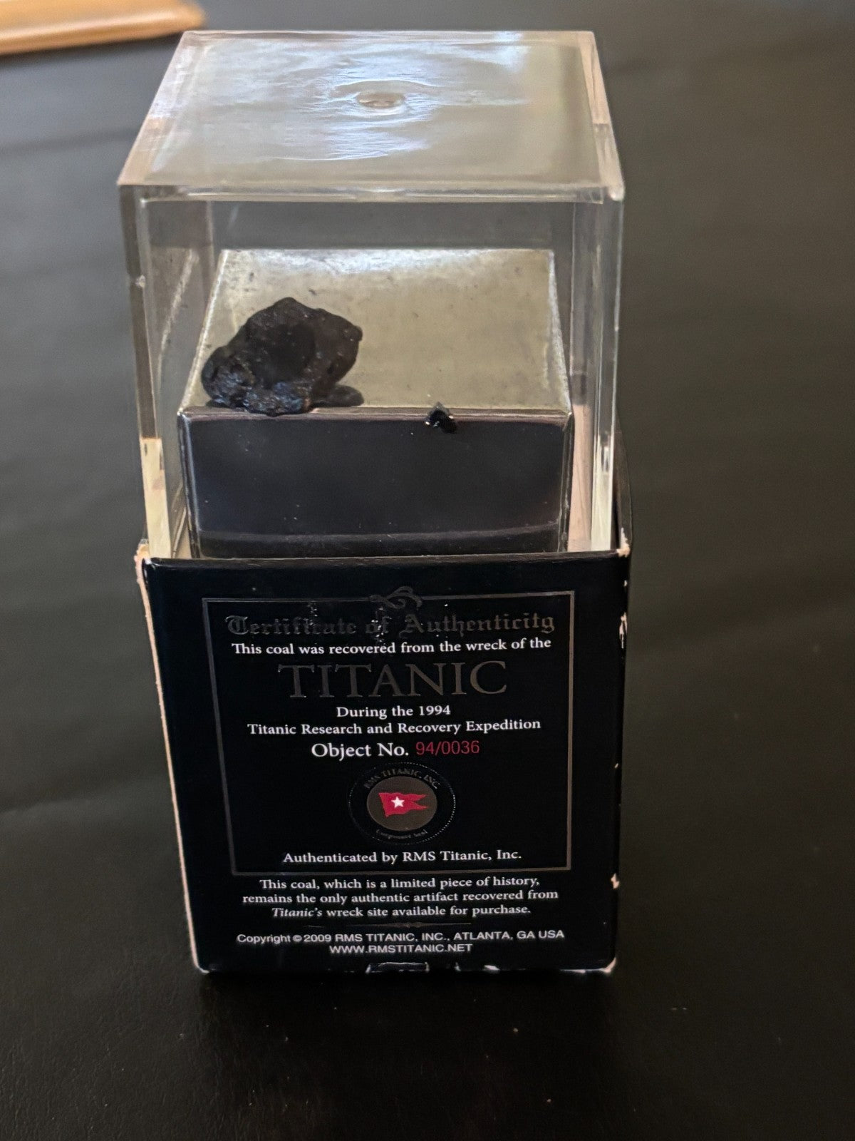 Titanic Piece of coal recovered from the wreck during the 1994 expedition