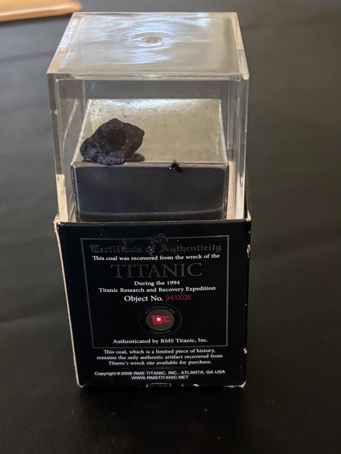 Titanic Piece of coal recovered from the wreck during the 1994 expedition