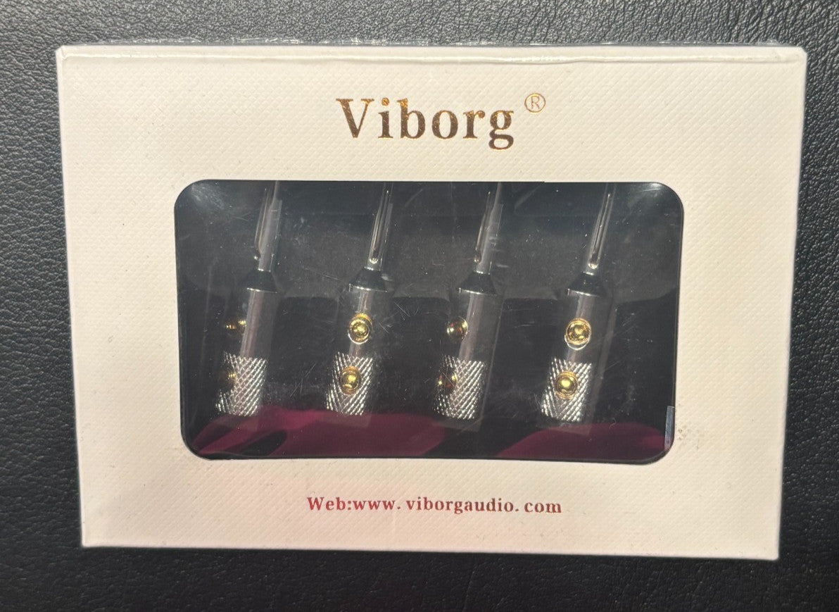 Viborg VB401S Pure Copper Silver Plated Banana Plug Hifi speaker Cable Connector