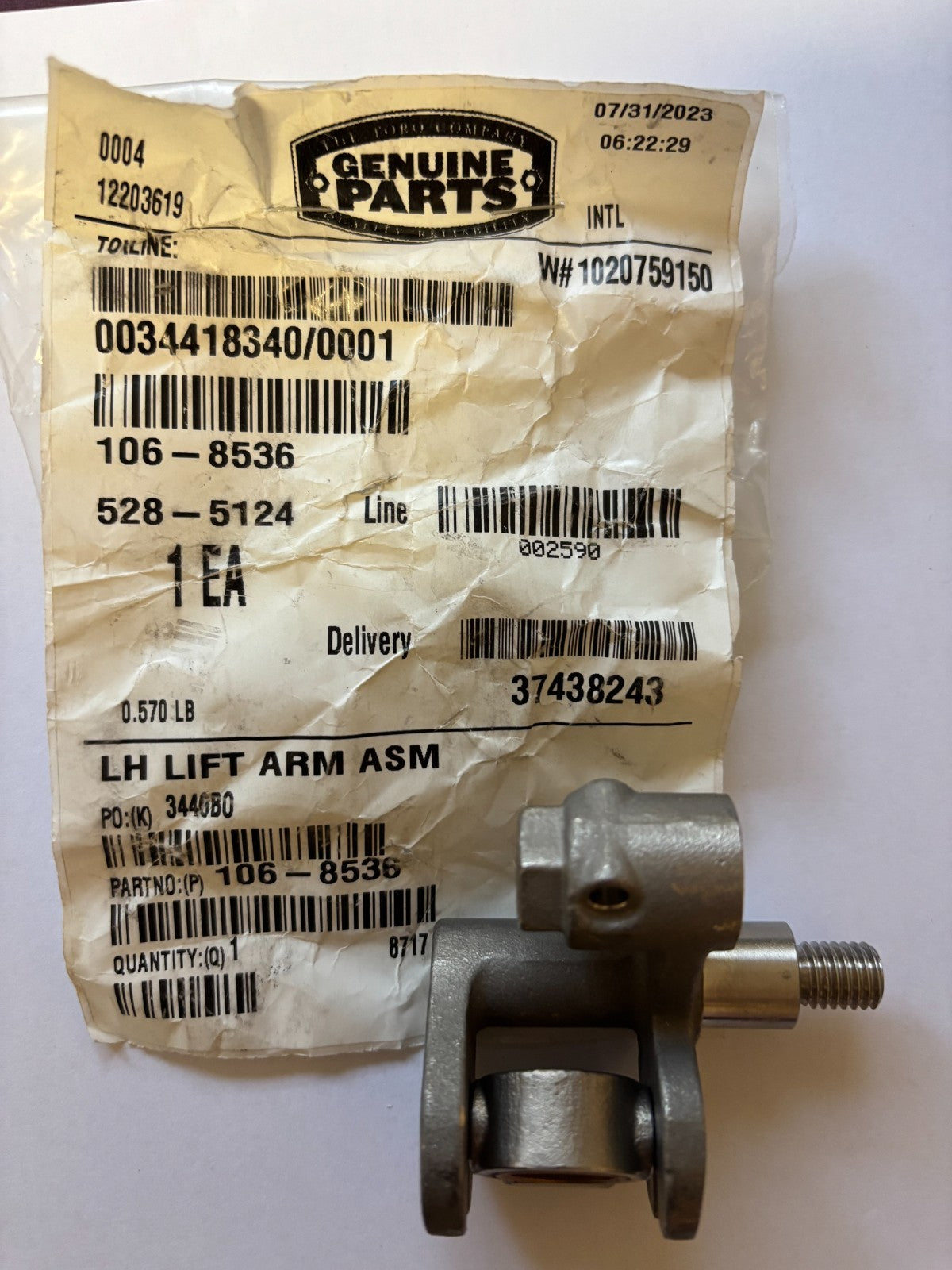 LH Lift Arm Assy 106-8536 - NEW