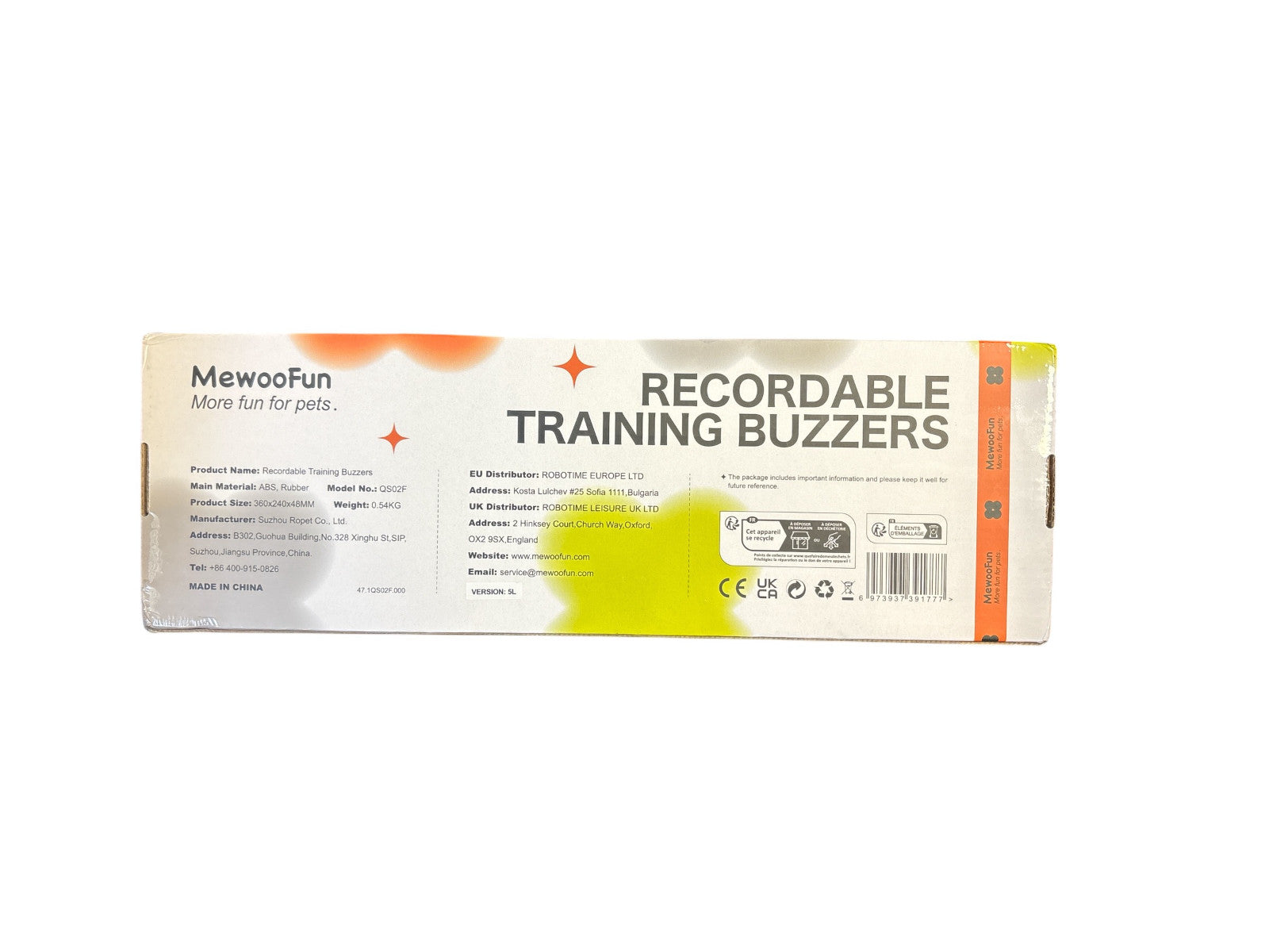 MewooFun Recordable Training Buzzers for Pets - NEW