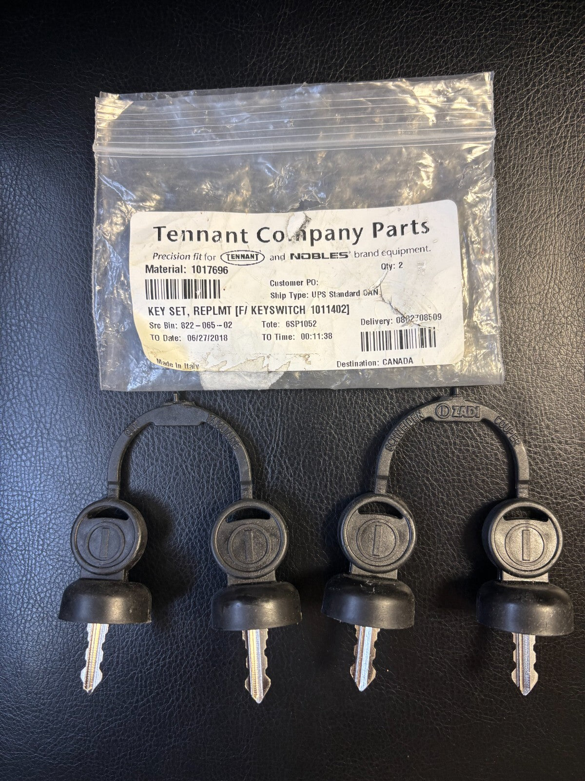 FOR TENNANT 1017696 KEY - REPLACEMENT SET OF 2