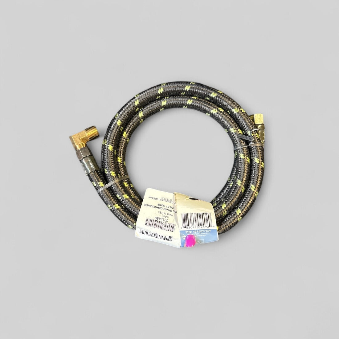 Whirlpool Dishwasher 4396897RW - 6', Black Nylon Braid Dishwasher Inlet Hose