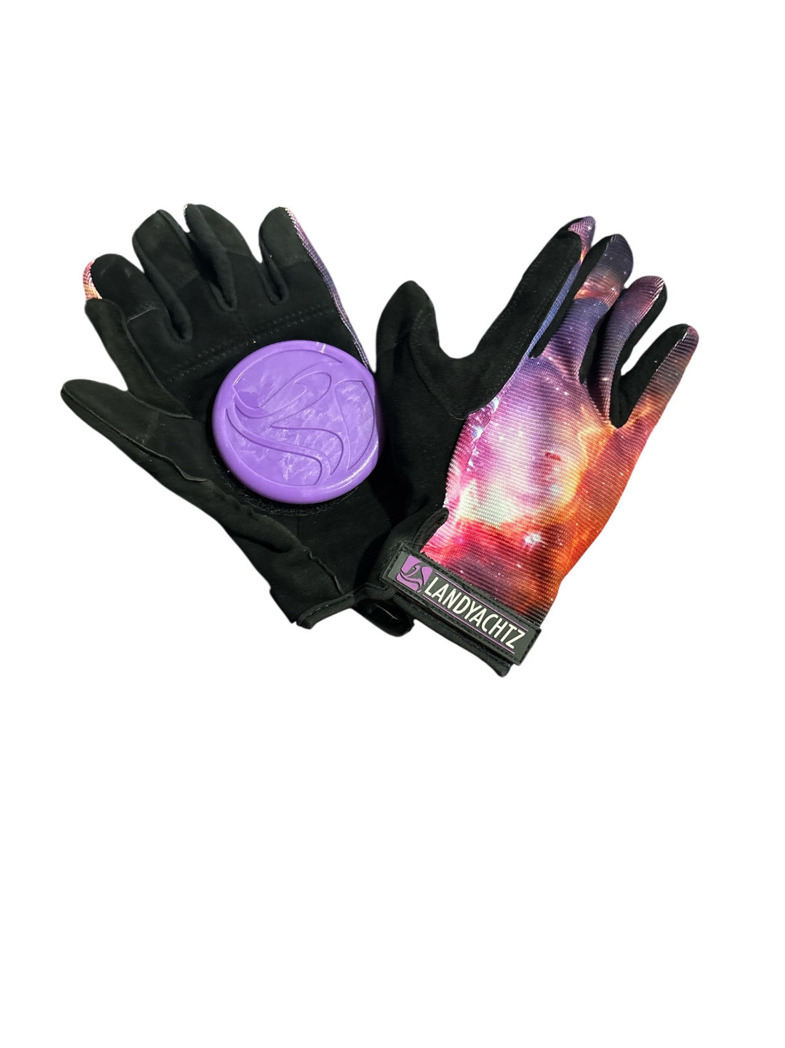 Landyachtz Space Leather Slide Gloves with Pucks Size Small Skateboard Longboard