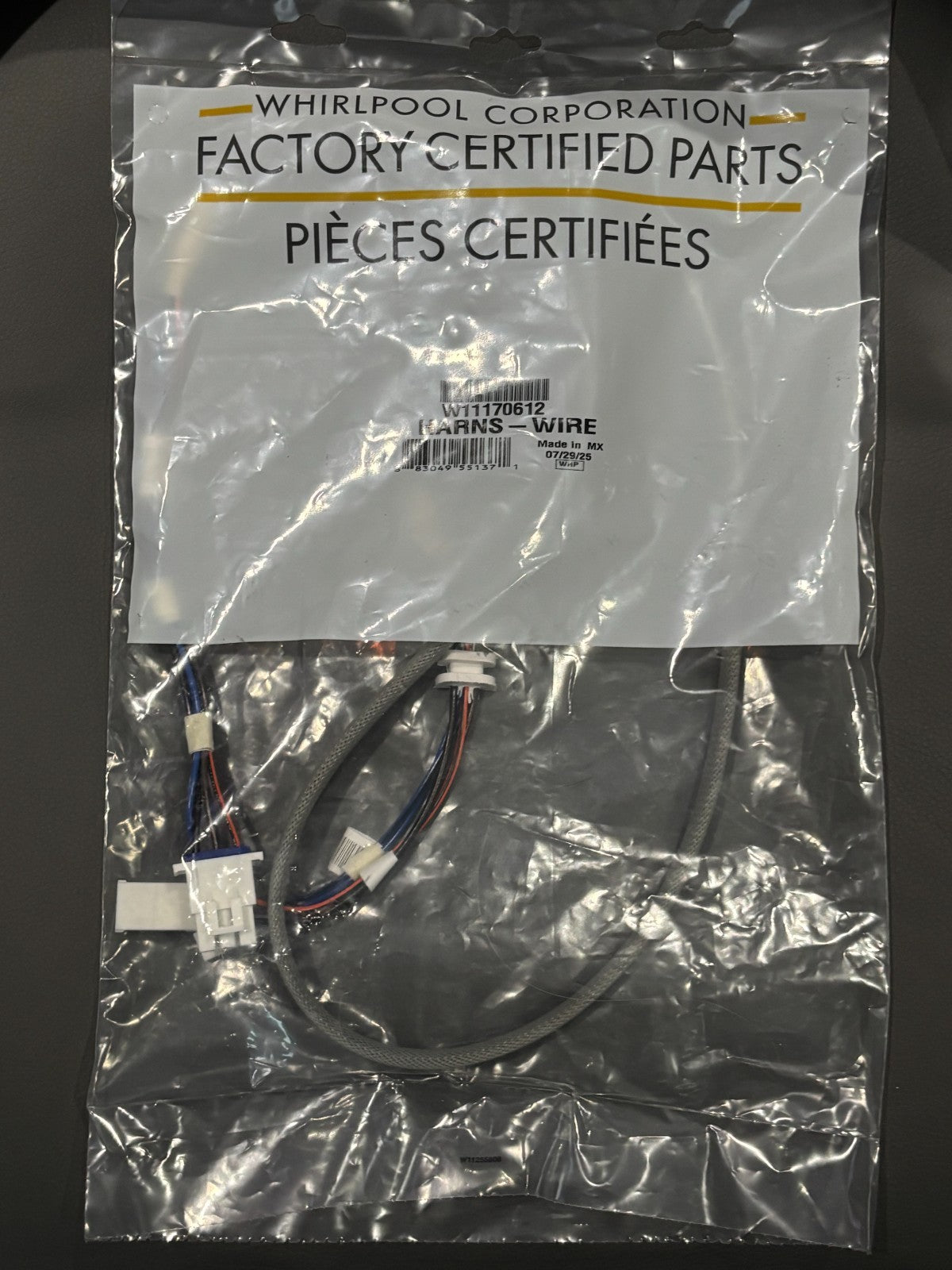 Whirlpool W11170612 Refrigerator Harns-Wire - SEALED