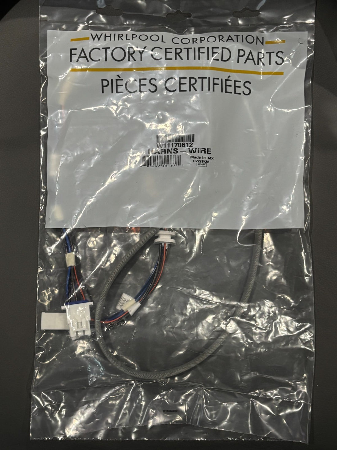 Whirlpool W11170612 Refrigerator Harns-Wire - SEALED