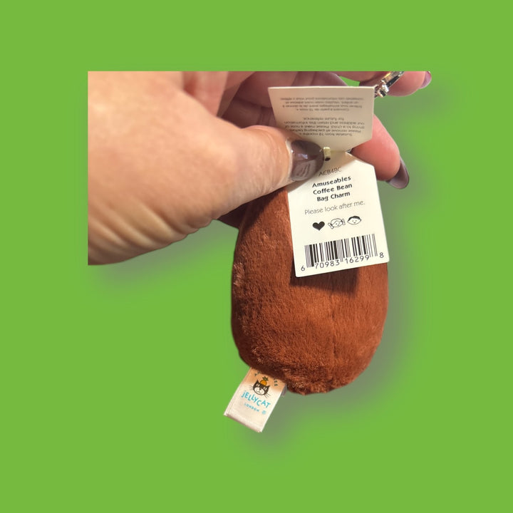 Jellycat Amuseables Coffee Bean Bag Charm/Key Chain - AUTHENTIC