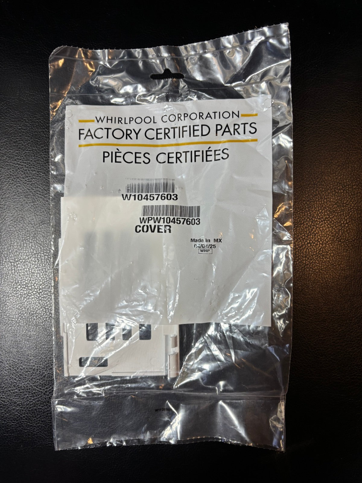Genuine OEM Whirlpool Cover Part W10457603