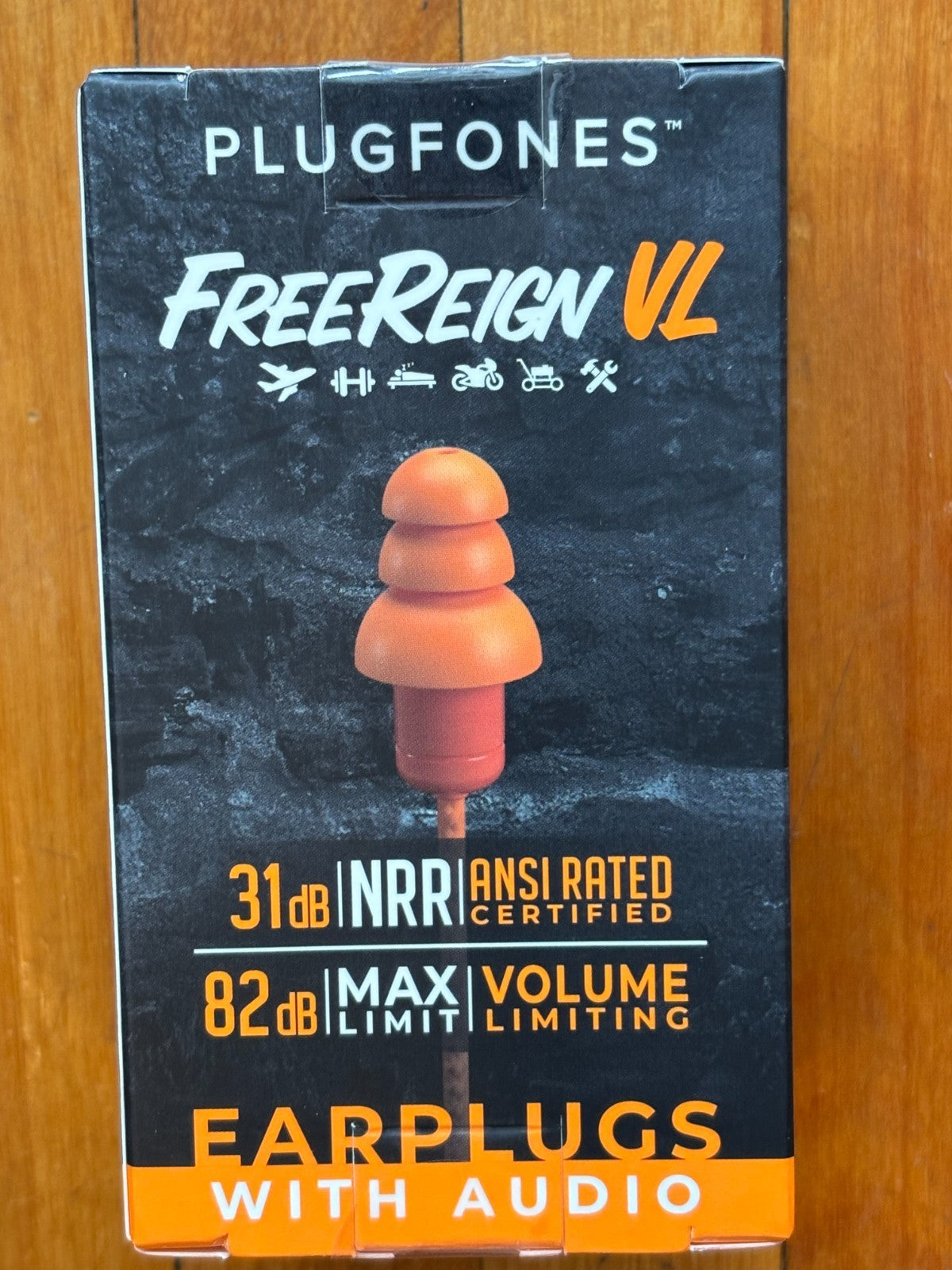 Plugfones FREEREIGN VL Earplugs With Audio OSHA HEARING PROTECTION - NEW
