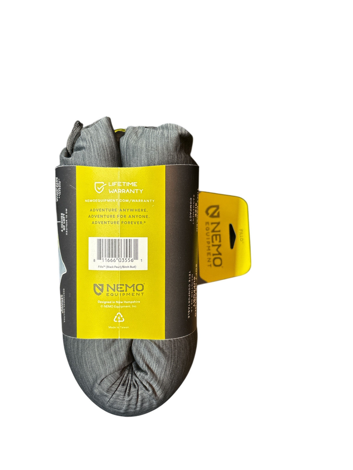 NEMO Equipment Fillo Backpacking & Camping Pillow - Black Pearl/Birch Bud - NEW