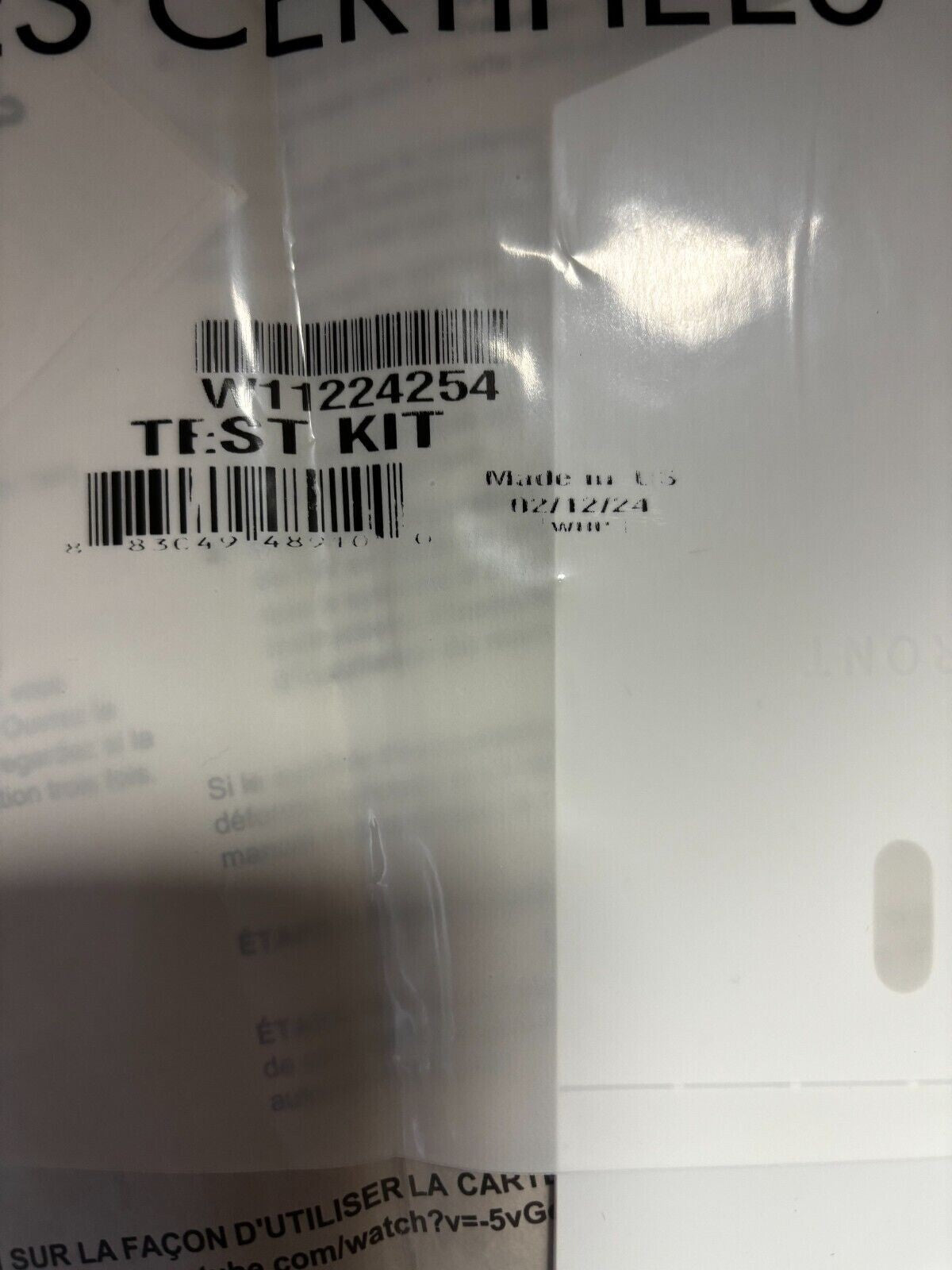 GENUINE OEM WHIRLPOOL Dryer Test Kit W11224254 8522199 W10106710 WPW10106710 NEW