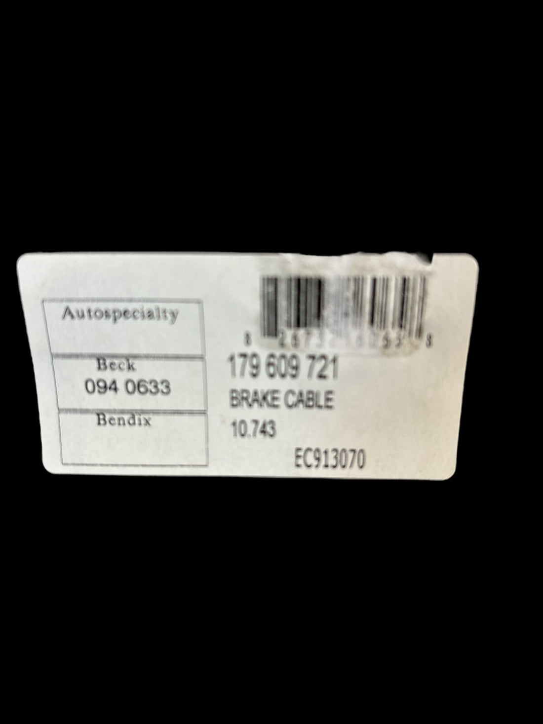 COFLE  Brake Cable 179 609 721 VW Volkswagen Rabbit Pickup - NEW