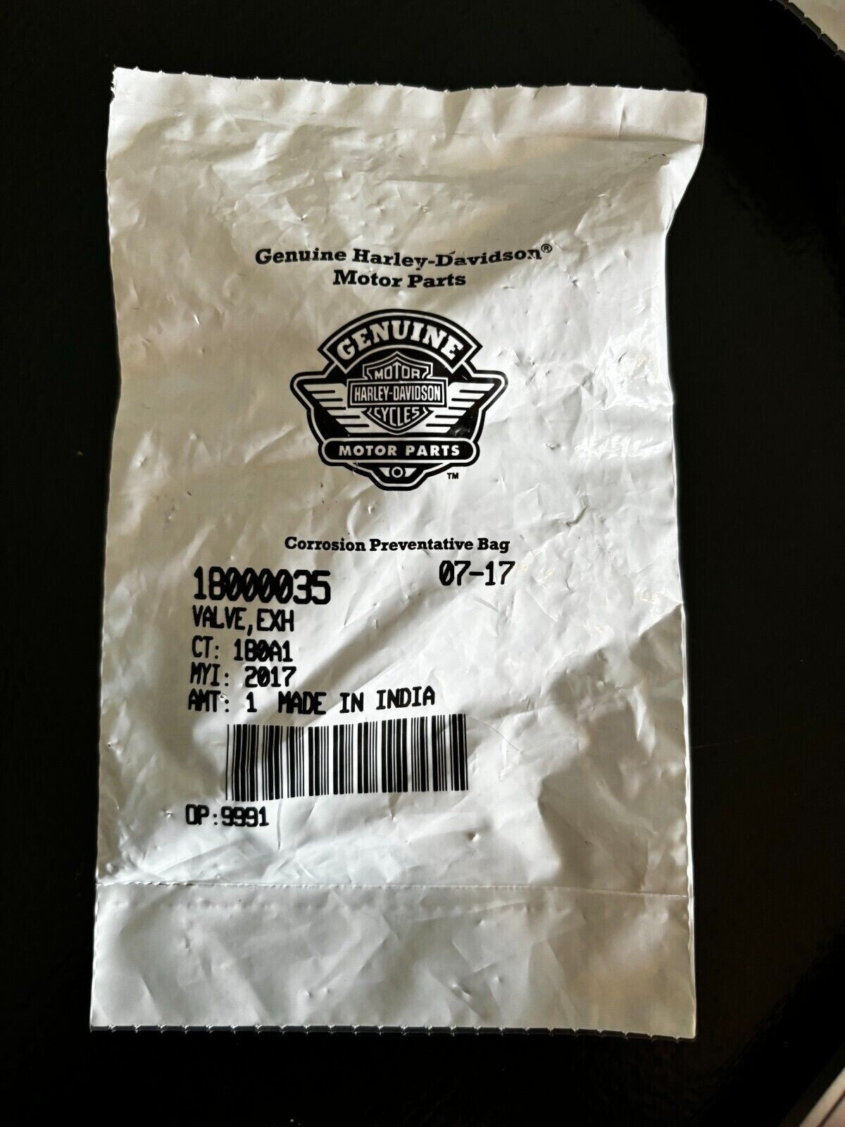 HARLEY DAVIDSON VALVE,EXH 18000035