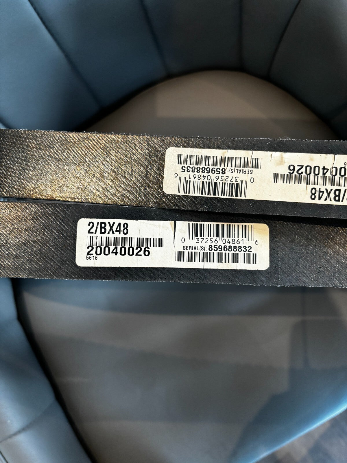 2/BX48 Banded Cogged V-Belt, 51" Outside Length, 1-21/64" Top Width, 2 Ribs