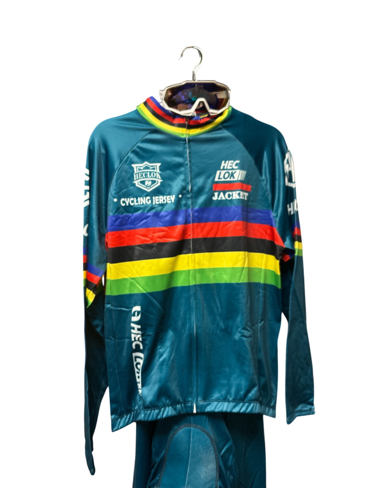 Winter Cycling Jersey Sets Thermal Fleece Set - Bib Pants, Jersey and *Goggles