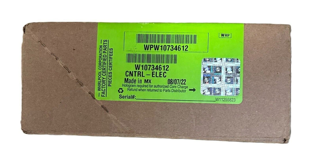 WHIRLPOOL NEW OEM PART, W10734612 ELECTRIC CONTROL PANEL WITH OVERLAY - BLACK