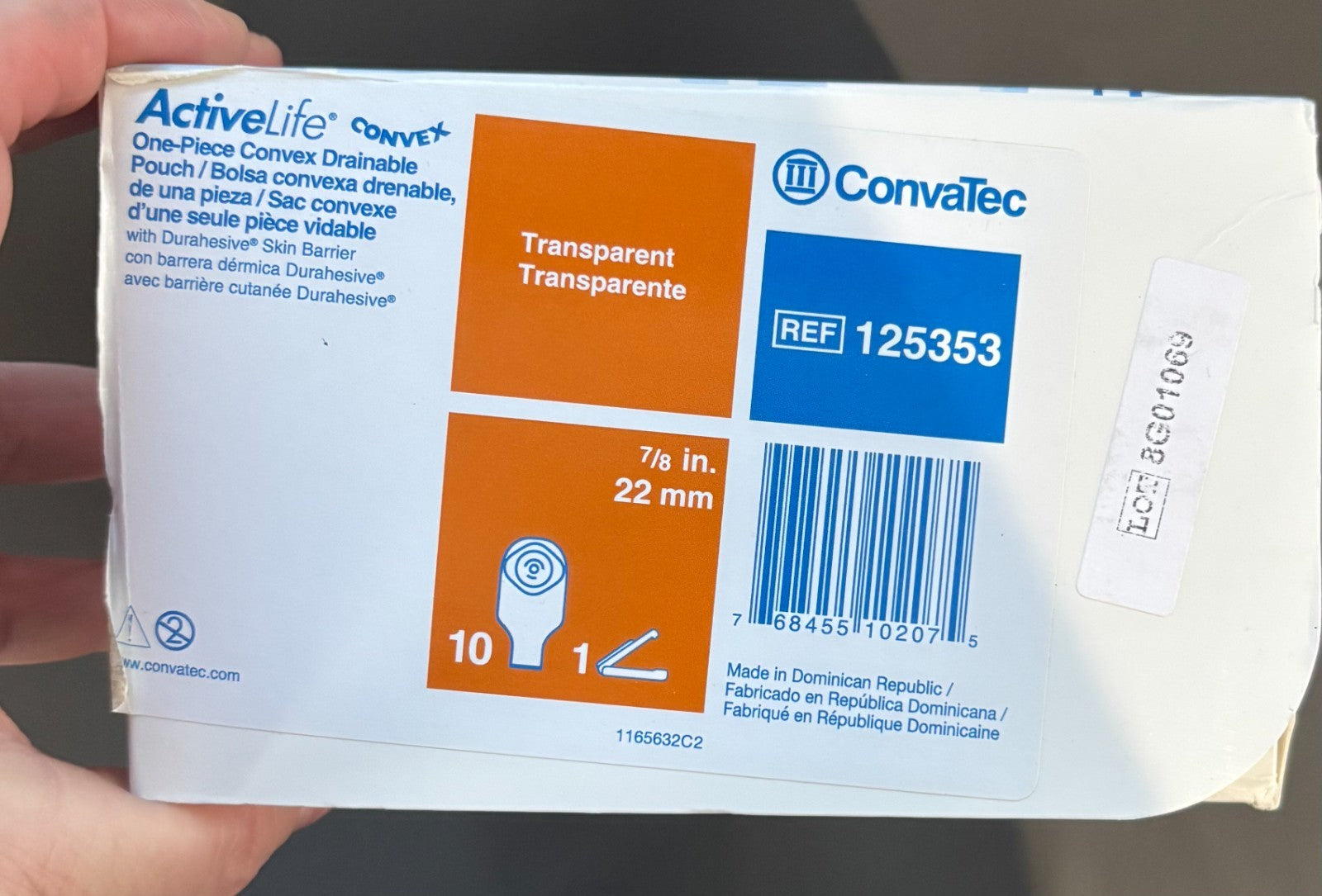 Convatec ActiveLife Convex One-Piece Drainable Pouch 10/box  22mm (7⁄8") 125353