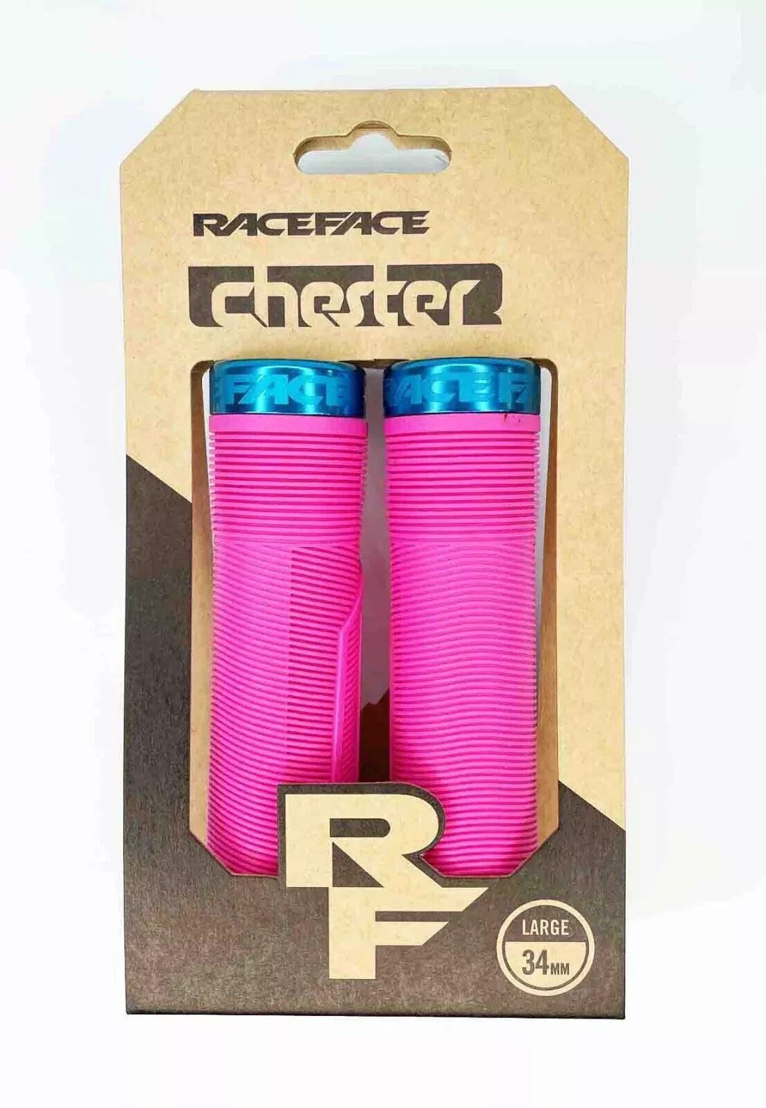 Race Face Chester Lock-on Handlebar Grips - PINK/BLUE Small 31mm