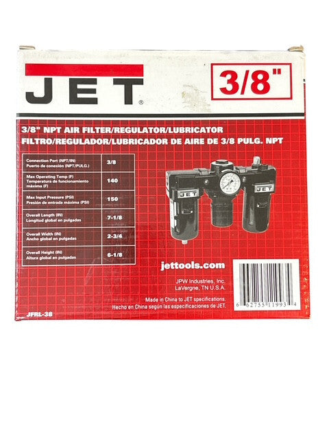 JET JFRL-38 3/8" NPT Air Filter/Regulator/Lubricator