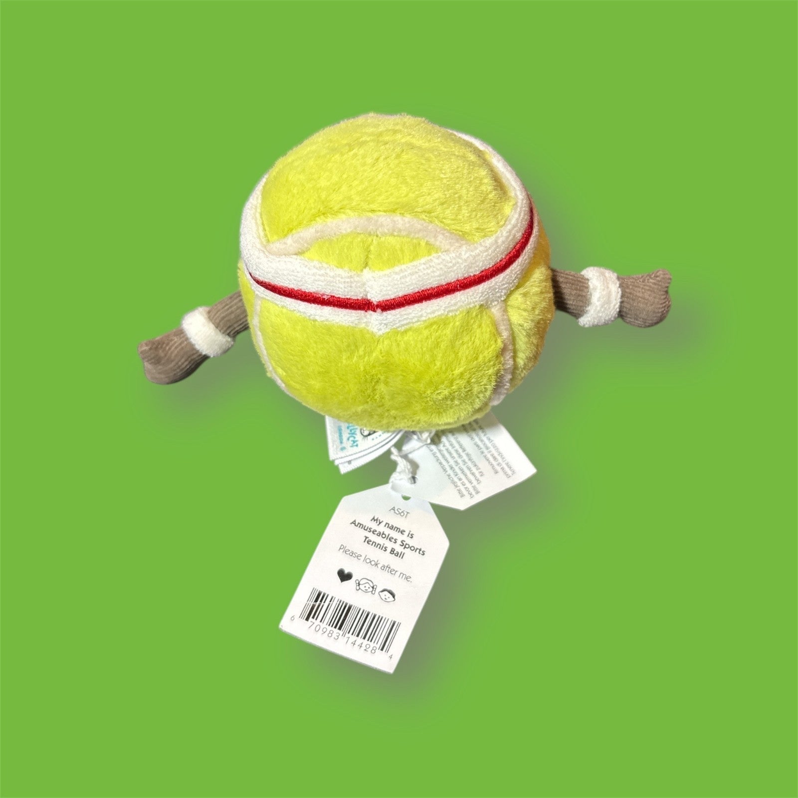 Jellycat Amuseables Sports Tennis Ball Plush Stuffed Animal - NWT