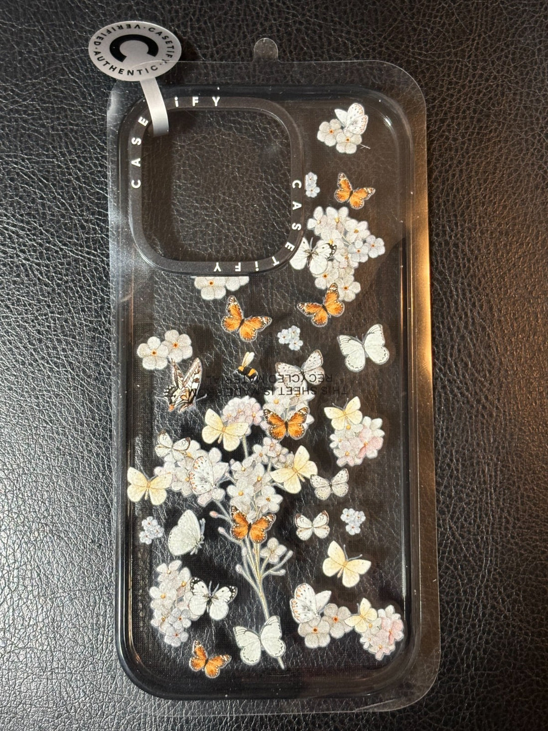 Casetify Clear with black trim - Butterfly Sunday  - iPhone 16 Pro - NWT