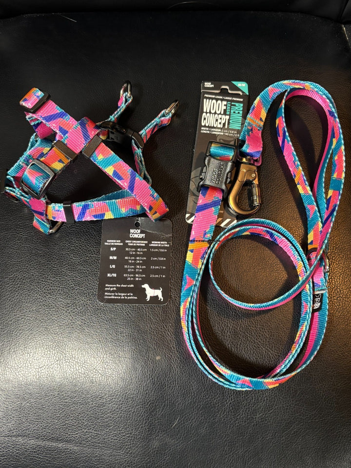 WOOF CONCEPT ULTRA DOG LEASH - 6 FT MEDIUM  & HARNESS SMALL