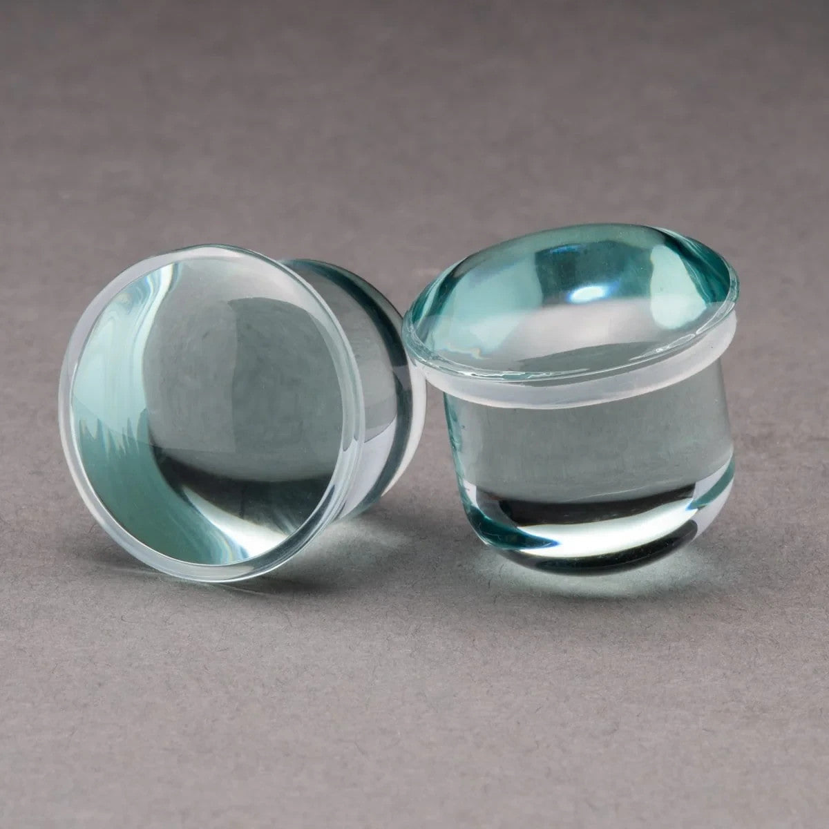 2 PAIR of Single Flare Glass Plugs - 18mm & 21mm sets - NEW