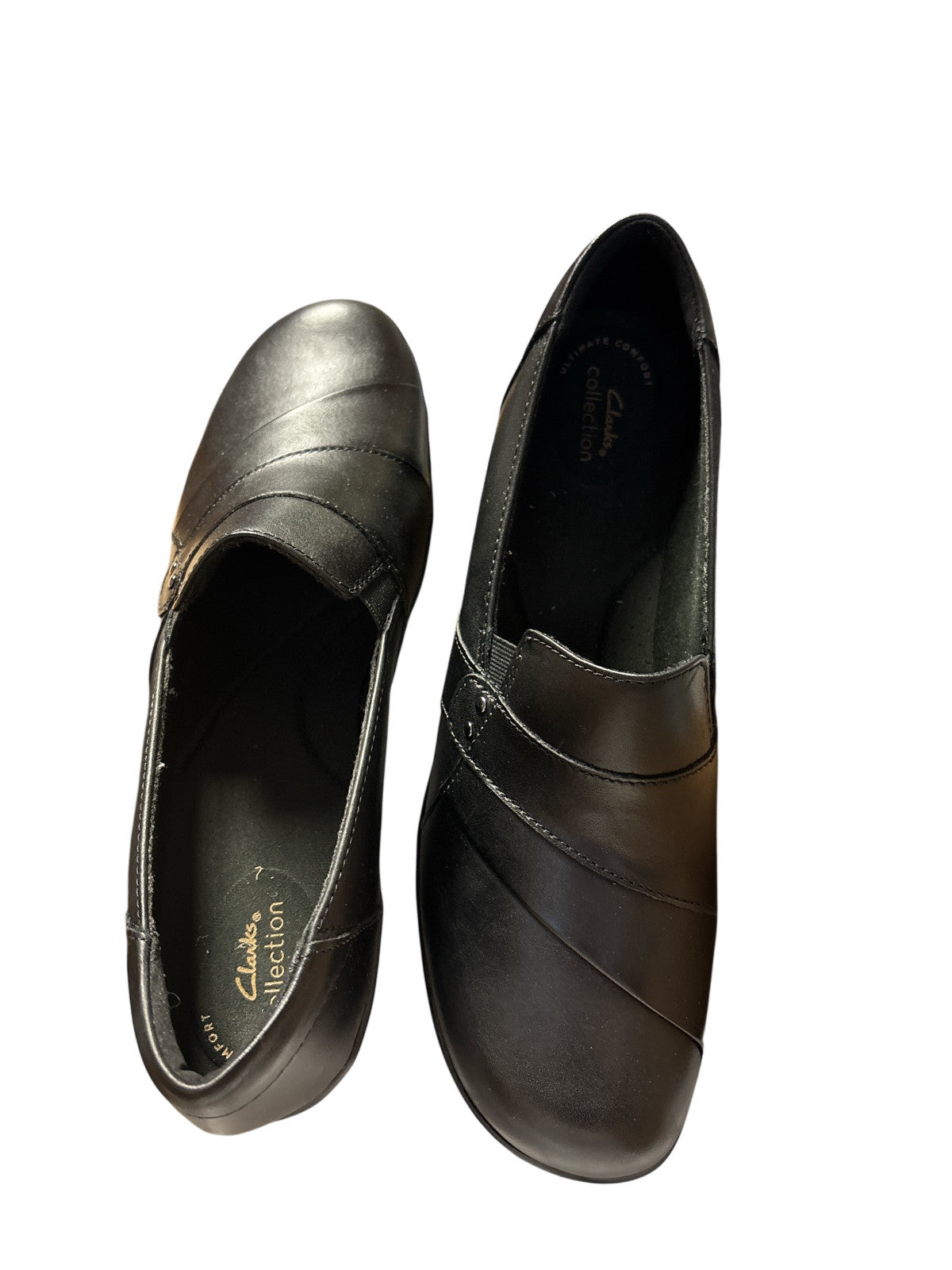 Clarks Collection Women's May Marigold Slip On Loafer - Black Leather - 12 M