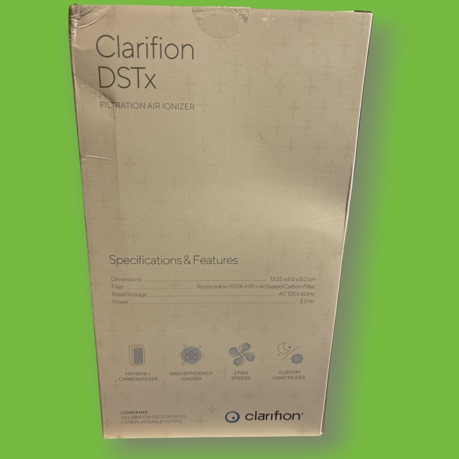 Clarifion DSTx Filtration Air Ionizer (3 pack of devices) - NEW *distressed box