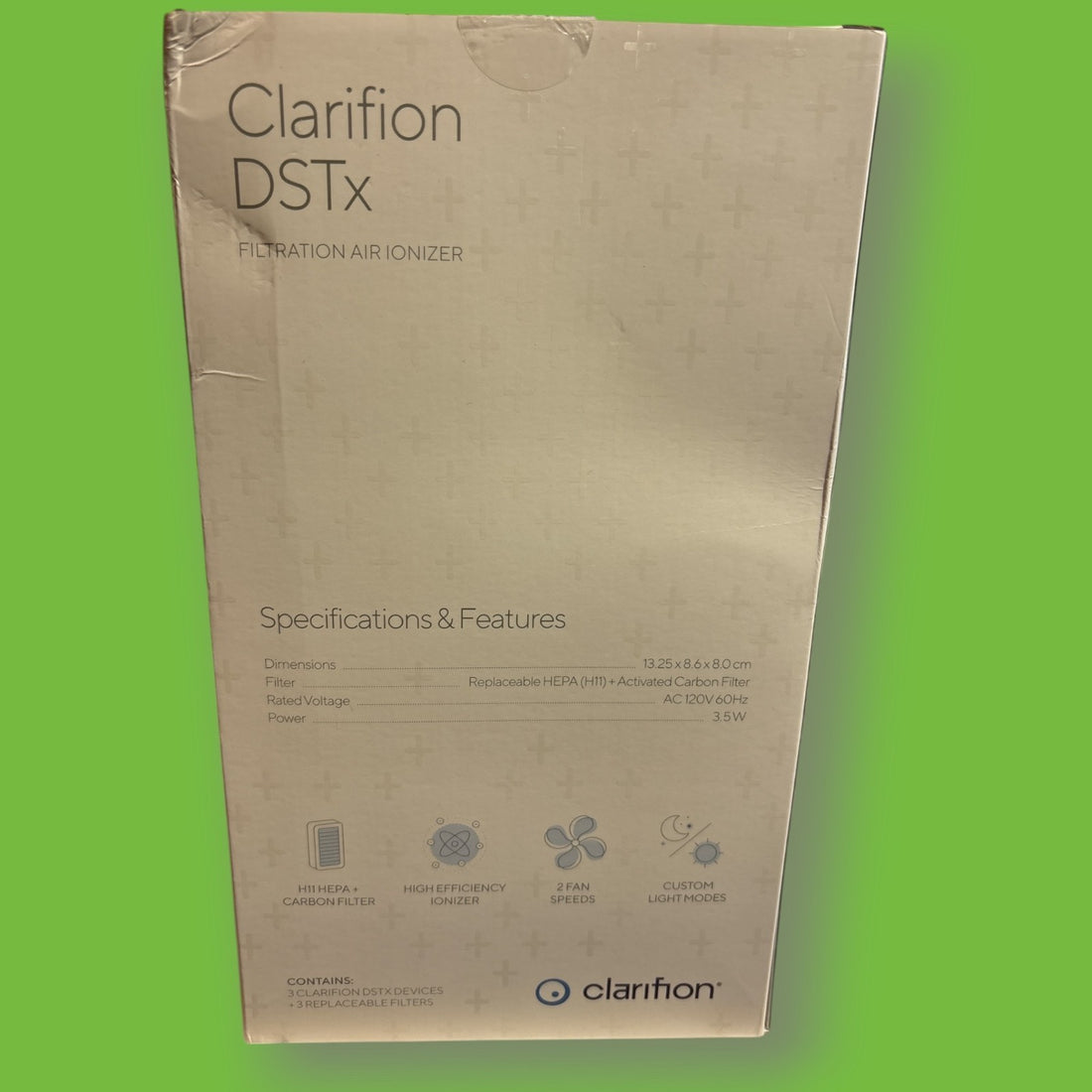 Clarifion DSTx Filtration Air Ionizer (3 pack of devices) - NEW *distressed box