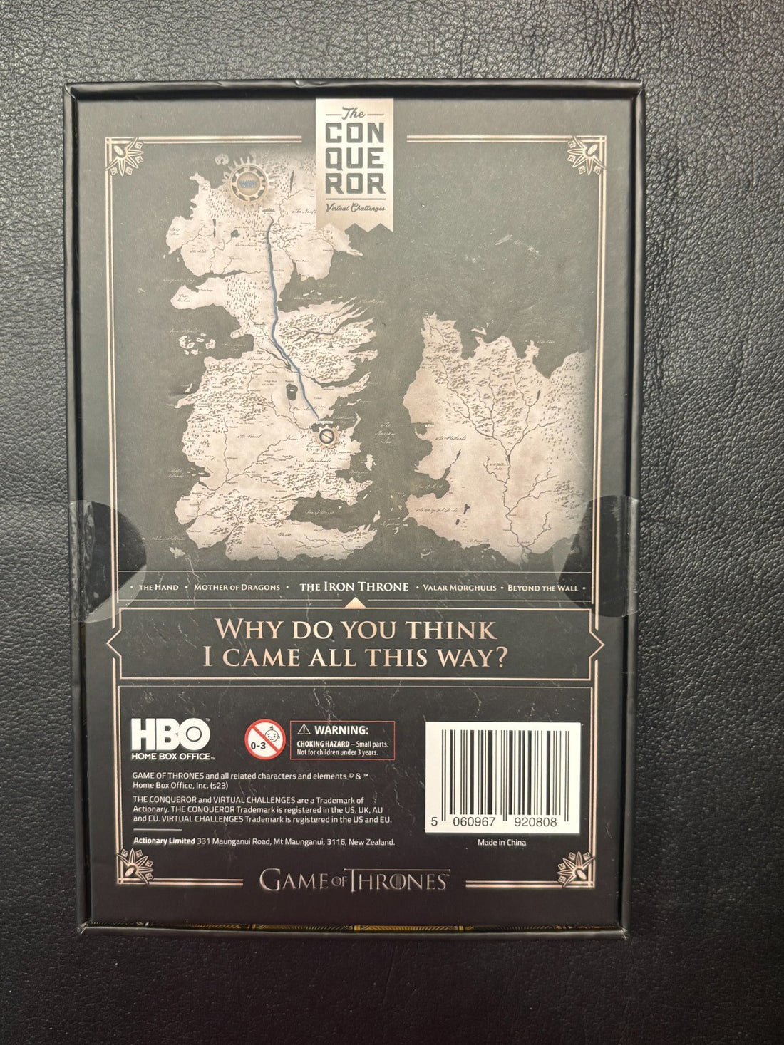 The Conqueror Virtual Challenge Medal Game of Thrones The Iron Throne - Sealed!