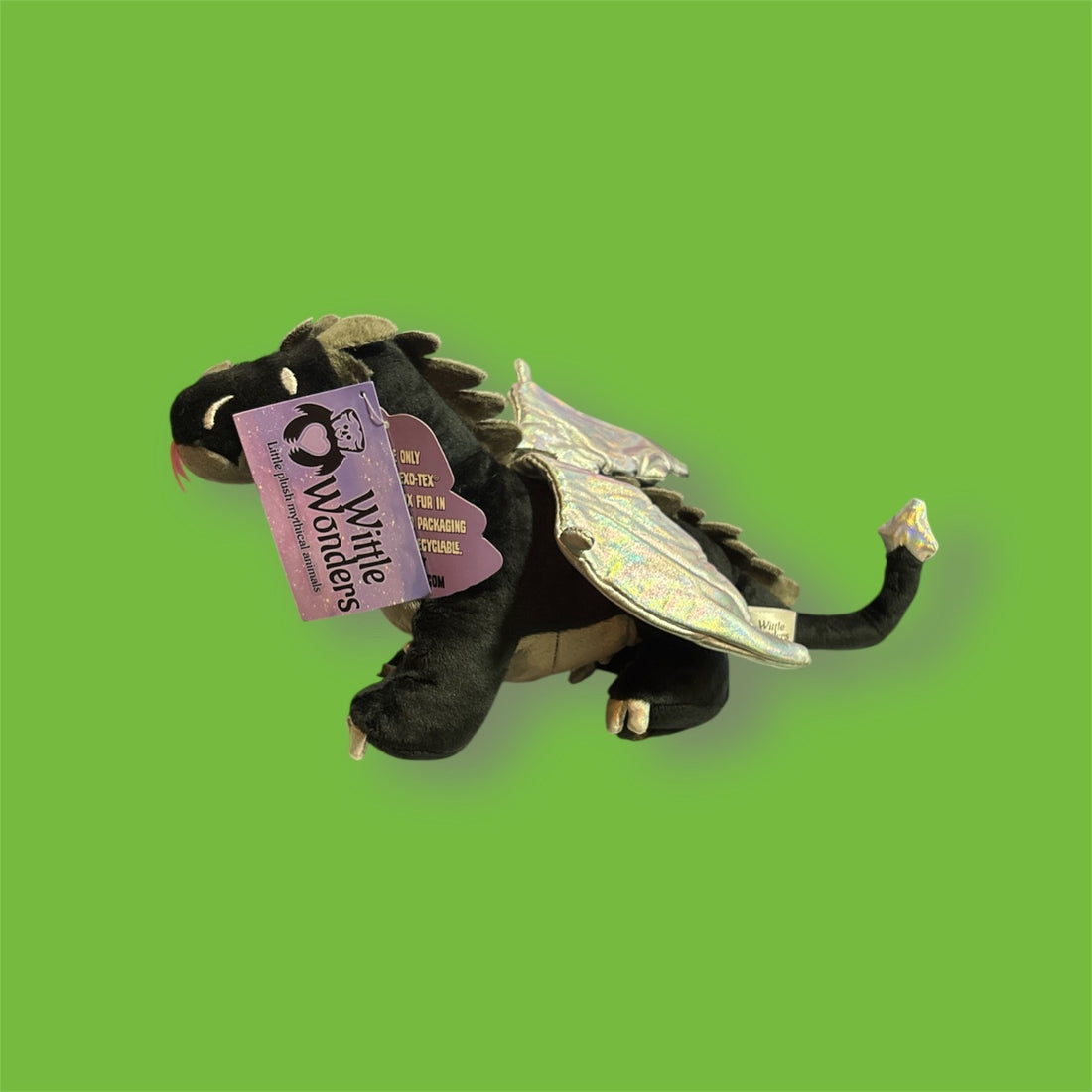 Wittle Wonders Black Dragon Plushie 7" NWT