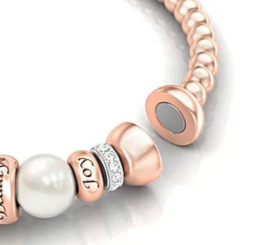 The Bradford Exchange "Pearls Of Serenity" Women’s Wellness Bracelet NEW