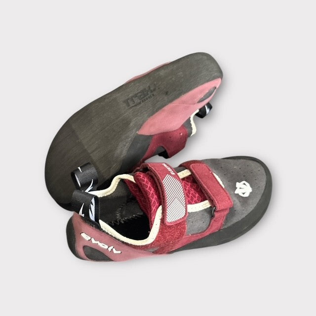 EVOLV - Women's Size 8 Elektra Climbing Shoes - Merlot/Grey - NEW
