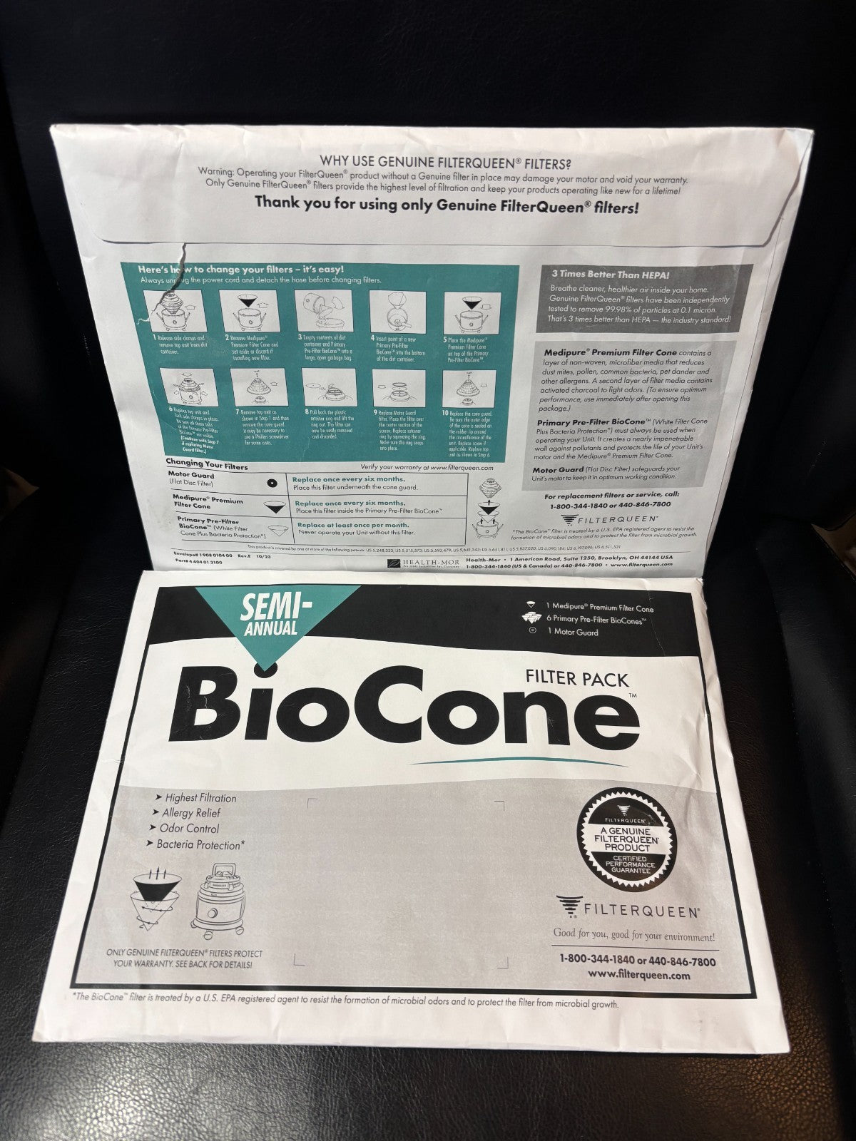 Filter Queen BioCone Semi-Annual FIlter Pack (2 Packs) Part # 4 404 01 3100 NEW