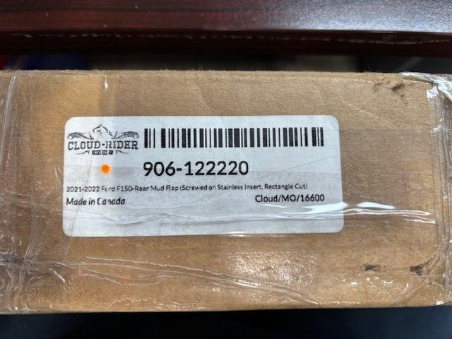 2021-2022 Ford F150-Rear Mud Flap (Screwed on Stainless Insert, Rectangle Cut)