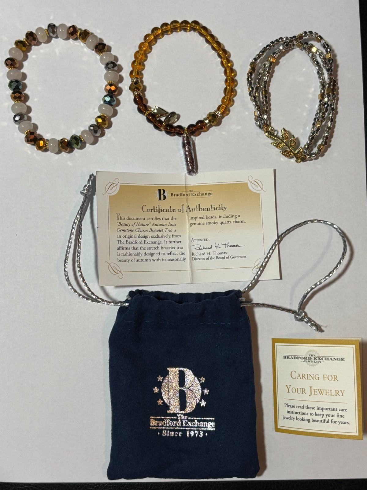 Bradford Exchange Beauty of Nature AUTUMN Bracelet set (3 pieces) - NEW-see desc