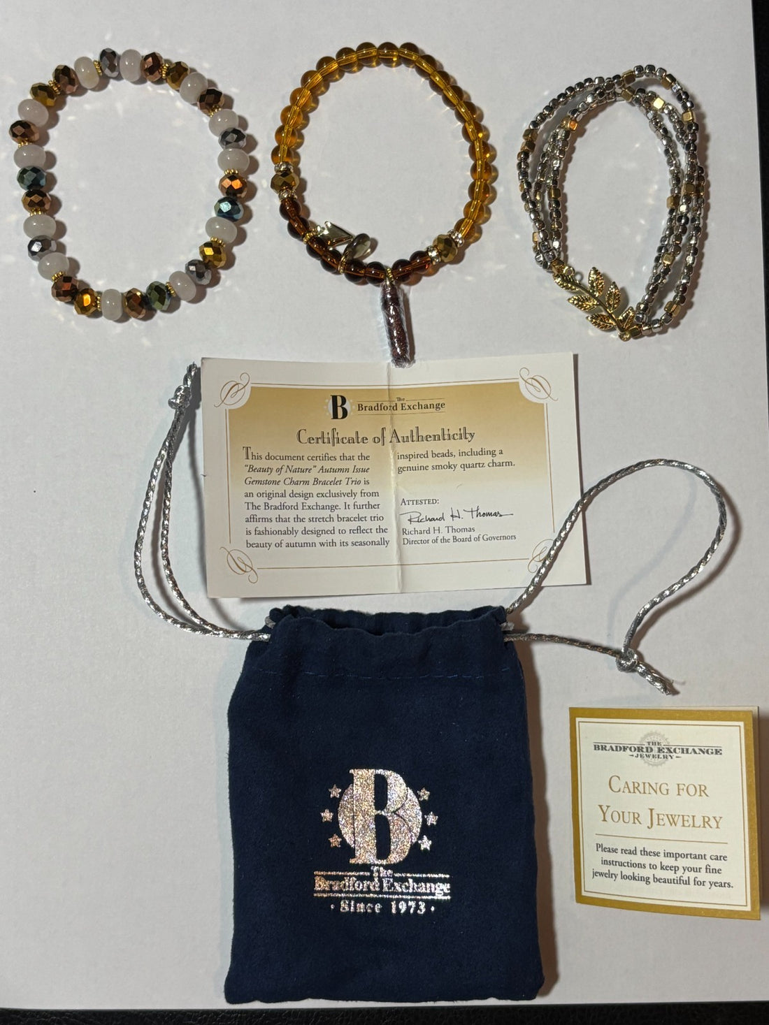 Bradford Exchange Beauty of Nature AUTUMN Bracelet set (3 pieces) - NEW-see desc