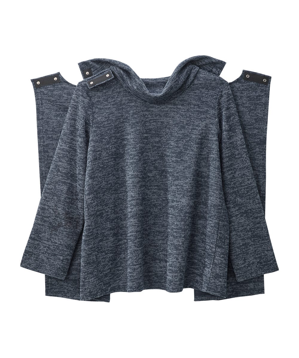 SILVERTS - WOMEN'S OPEN BACK COWL NECK TOP - BLUE STONE - MEDIUM