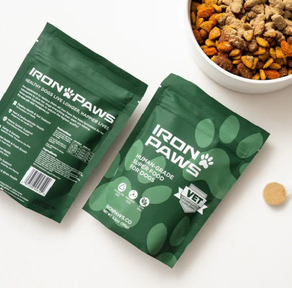 IRON PAWS HUMAN-GRADE SUPER FOOD FOR DOGS - SUPPLEMENT - FACTORY SEALED - BBD 07/27