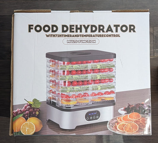 FOOD DEHYDRATOR WITH 72 HOUR TIMER AND TEMPERATURE CONTROL