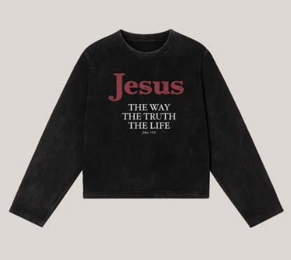 REVIVAL CLOTHING - JESUS - LONG SLEEVE - BLACK - LARGE