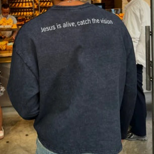 REVIVAL CLOTHING - JESUS - LONG SLEEVE - BLACK - LARGE