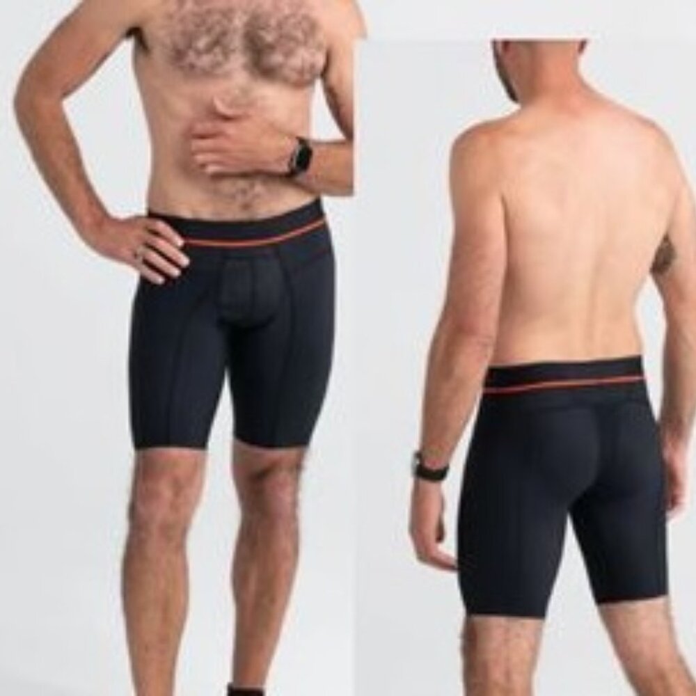 SAXX HYPERDRIVE LONG LEG BOXER 9" - BLACK - MEDIUM