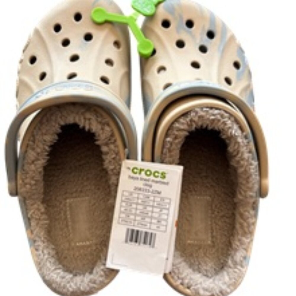 Crocs - Baya lined marbled clog chai/multi Unisex - Men's 9, Woman's 11