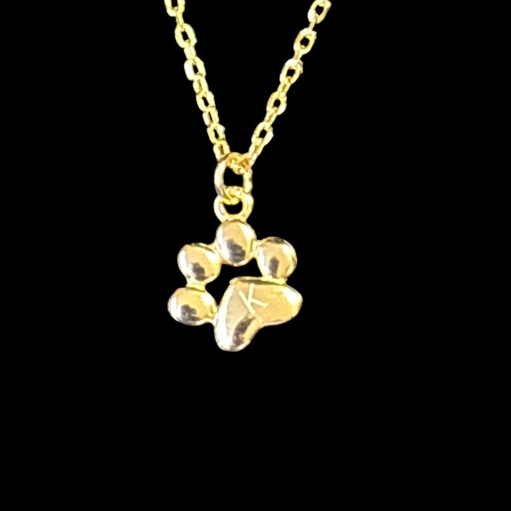 Pawsome Couture Teeny Tiny Paw Necklace 15-17 Inches - 18K Gold Vermeil