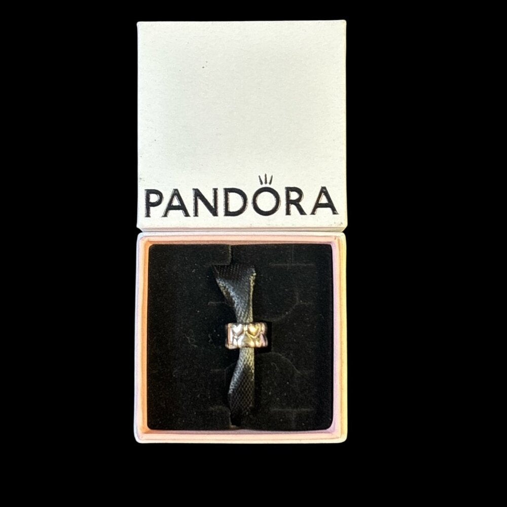 Heart Pattern Clip Charm Sterling Silver - Excellent Condition